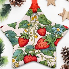 Strawberry Fruit Star Ornament (two Sides) by Amaryn4rt