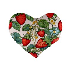 Strawberry Fruit Standard 16  Premium Heart Shape Cushions by Amaryn4rt