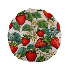 Strawberry Fruit Standard 15  Premium Flano Round Cushions by Amaryn4rt