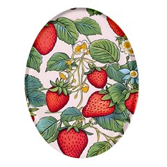 Strawberry Fruit Oval Glass Fridge Magnet (4 Pack)