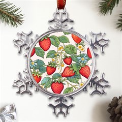 Strawberry Fruit Metal Large Snowflake Ornament