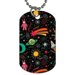 Seamless Pattern Space Dog Tag (one Side) by Amaryn4rt