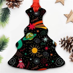 Seamless Pattern Space Christmas Tree Ornament (two Sides)