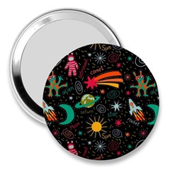 Seamless Pattern Space 3  Handbag Mirrors by Amaryn4rt