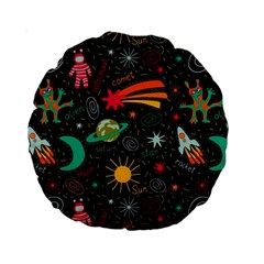 Seamless Pattern Space Standard 15  Premium Round Cushions by Amaryn4rt