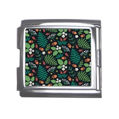 Pattern Forest Leaf Fruits Flowers Motif Mega Link Italian Charm (18mm) by Amaryn4rt