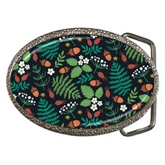 Pattern Forest Leaf Fruits Flowers Motif Belt Buckles by Amaryn4rt