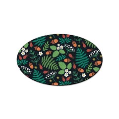 Pattern Forest Leaf Fruits Flowers Motif Sticker Oval (10 Pack) by Amaryn4rt