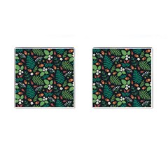 Pattern Forest Leaf Fruits Flowers Motif Cufflinks (square) by Amaryn4rt