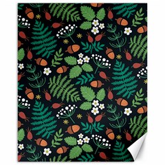 Pattern Forest Leaf Fruits Flowers Motif Canvas 16  X 20  by Amaryn4rt