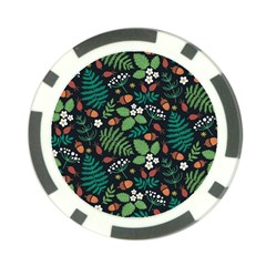 Pattern Forest Leaf Fruits Flowers Motif Poker Chip Card Guard (10 Pack) by Amaryn4rt