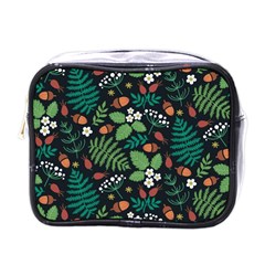 Pattern Forest Leaf Fruits Flowers Motif Mini Toiletries Bag (one Side) by Amaryn4rt