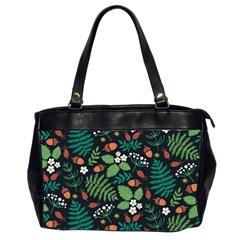 Pattern Forest Leaf Fruits Flowers Motif Oversize Office Handbag (2 Sides) by Amaryn4rt