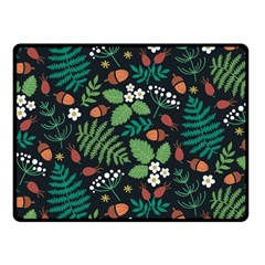 Pattern Forest Leaf Fruits Flowers Motif Fleece Blanket (small) by Amaryn4rt