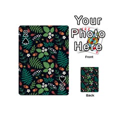 Pattern Forest Leaf Fruits Flowers Motif Playing Cards 54 Designs (mini) by Amaryn4rt