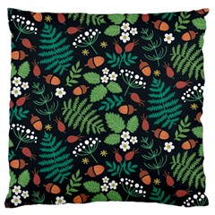 Pattern Forest Leaf Fruits Flowers Motif Large Cushion Case (one Side) by Amaryn4rt