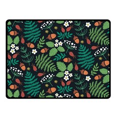 Pattern Forest Leaf Fruits Flowers Motif Two Sides Fleece Blanket (small) by Amaryn4rt