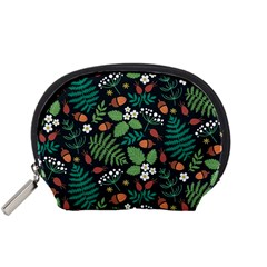 Pattern Forest Leaf Fruits Flowers Motif Accessory Pouch (small) by Amaryn4rt