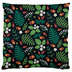 Pattern Forest Leaf Fruits Flowers Motif Standard Premium Plush Fleece Cushion Case (one Side) by Amaryn4rt