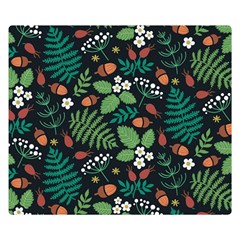 Pattern Forest Leaf Fruits Flowers Motif Two Sides Premium Plush Fleece Blanket (small) by Amaryn4rt