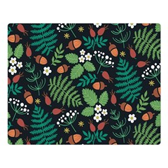 Pattern Forest Leaf Fruits Flowers Motif Two Sides Premium Plush Fleece Blanket (large) by Amaryn4rt