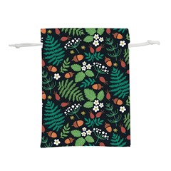 Pattern Forest Leaf Fruits Flowers Motif Lightweight Drawstring Pouch (l) by Amaryn4rt