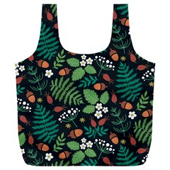 Pattern Forest Leaf Fruits Flowers Motif Full Print Recycle Bag (xxxl) by Amaryn4rt