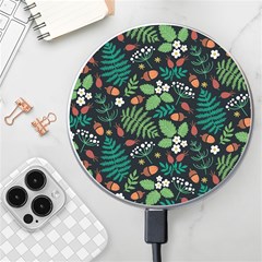 Pattern Forest Leaf Fruits Flowers Motif Wireless Fast Charger(white) by Amaryn4rt