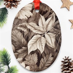 Plant Leaves Pattern Ornament (oval)