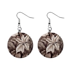 Plant Leaves Pattern Mini Button Earrings by Amaryn4rt