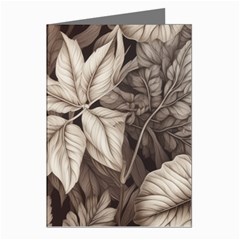 Plant Leaves Pattern Greeting Cards (pkg Of 8) by Amaryn4rt