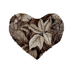 Plant Leaves Pattern Standard 16  Premium Heart Shape Cushions by Amaryn4rt