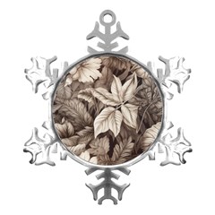 Plant Leaves Pattern Metal Small Snowflake Ornament