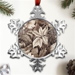 Plant Leaves Pattern Metal Small Snowflake Ornament Front