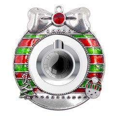 Washing Machines Home Electronic Metal X mas Ribbon With Red Crystal Round Ornament by pakminggu