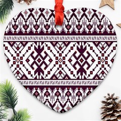 Illustration Ukrainian Folk Seamless Pattern Ornament Ornament (heart) by pakminggu