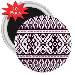 Illustration Ukrainian Folk Seamless Pattern Ornament 3  Magnets (10 Pack)  by pakminggu