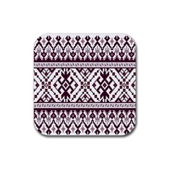 Illustration Ukrainian Folk Seamless Pattern Ornament Rubber Coaster (square) by pakminggu