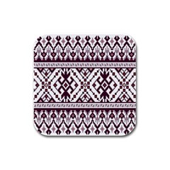 Illustration Ukrainian Folk Seamless Pattern Ornament Rubber Square Coaster (4 Pack) by pakminggu