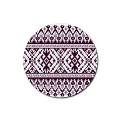 Illustration Ukrainian Folk Seamless Pattern Ornament Rubber Coaster (round) by pakminggu