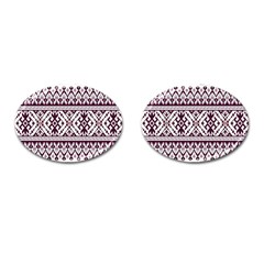 Illustration Ukrainian Folk Seamless Pattern Ornament Cufflinks (oval) by pakminggu