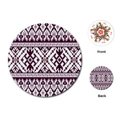 Illustration Ukrainian Folk Seamless Pattern Ornament Playing Cards Single Design (round) by pakminggu