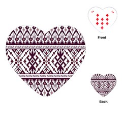 Illustration Ukrainian Folk Seamless Pattern Ornament Playing Cards Single Design (heart) by pakminggu