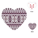 Illustration Ukrainian Folk Seamless Pattern Ornament Playing Cards Single Design (Heart) Front