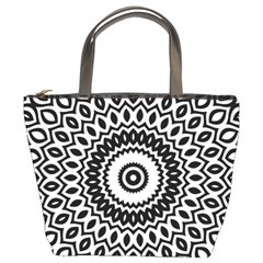 Circular Concentric Radial Symmetry Abstract Bucket Bag by pakminggu