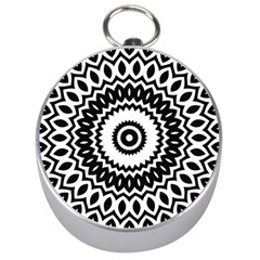 Circular Concentric Radial Symmetry Abstract Silver Compasses by pakminggu