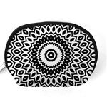 Circular Concentric Radial Symmetry Abstract Accessory Pouch (Medium) Back