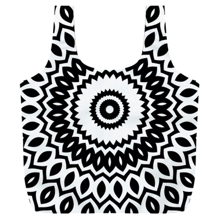 Circular Concentric Radial Symmetry Abstract Full Print Recycle Bag (XXL)