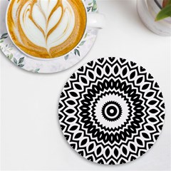 Circular Concentric Radial Symmetry Abstract Uv Print Round Tile Coaster by pakminggu