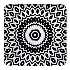 Circular Concentric Radial Symmetry Abstract Square Glass Fridge Magnet (4 Pack) by pakminggu